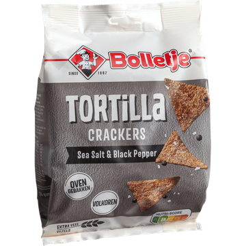 Bolletje Tortilla Crackers Sea Salt & Black Pepper 150 g
