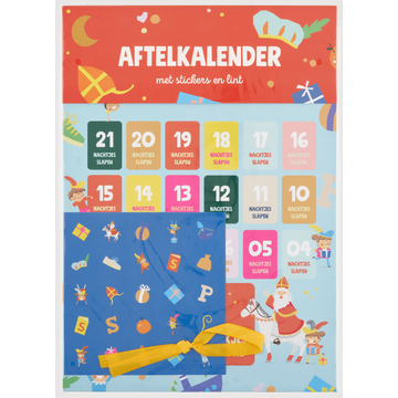 Aftelkalender met Stickers en Lint