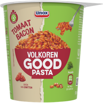 Unox Tomaat Bacon Volkoren Good Pasta 57 g