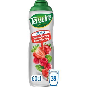 Teisseire Zero Suiker Aardbei Framboos siroop 60 cl