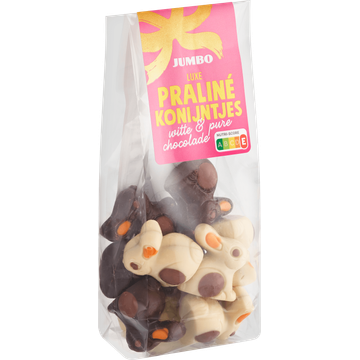 Jumbo Luxe Praliné Konijntjes Witte & Pure Chocolade 150 g