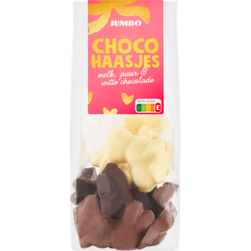 Jumbo Choco Haasjes Melk, Puur & Witte Chocolade 150 g