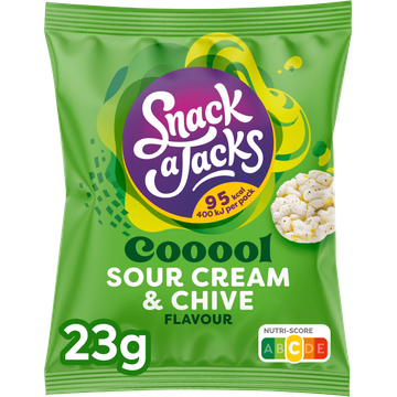 Snack A Jacks Crispies Sour Cream & Chive Rijstwafels 23 gr
