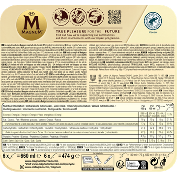 Magnum IJs White Chocolate 6 stuks 6 x 110ml