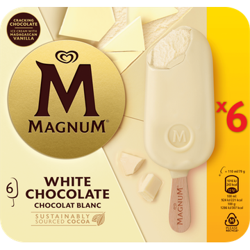 Magnum IJs White Chocolate 6 stuks 6 x 110ml