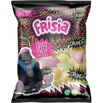Frisia Crunchy UFO's with Fruit Flavours The Original! Zure Hosties 36 g