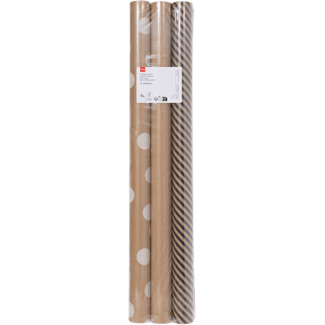 HEMA Cadeaupapier Multipack Kraft 3 Stuks