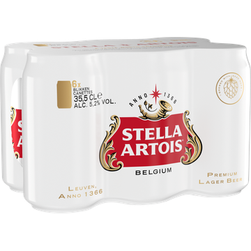 Stella Artois Premium Pilsner Bier Blik 6x355ml