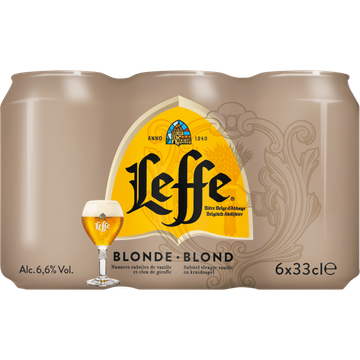 Leffe Blond Belgisch Abdijbier Blikken 6 x 33 cl