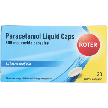 Roter Paracetamol Liquid Caps 500Mg 20 Stuks
