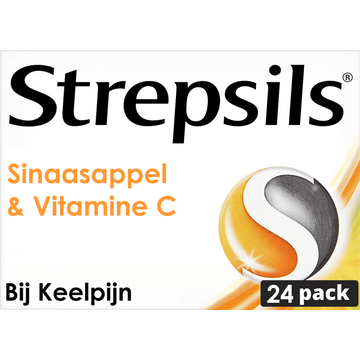 Strepsils Sinaasappel/Vitamine C Zuigtabletten 24 Stuks