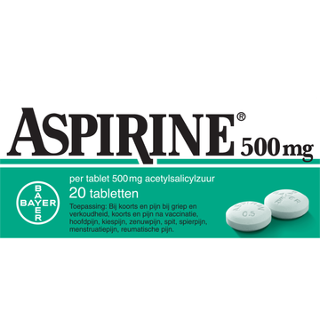 Aspirine 500 mg tabletten, 20 stuks