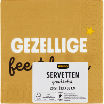 Jumbo Servetten Goud 20 Stuks