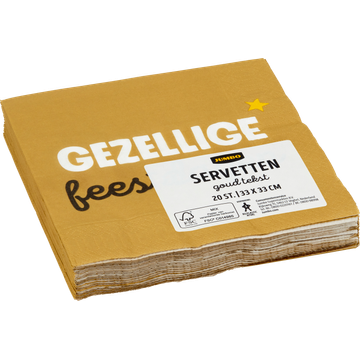 Jumbo Servetten Goud 20 Stuks