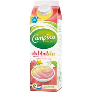 Campina Dubbelvla aardbei-vanille 1 L