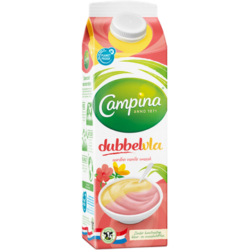 Campina Dubbelvla aardbei-vanille 1 L