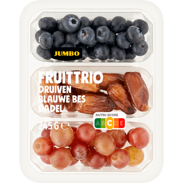 Jumbo Fruittrio Druiven, Blauwe Bes & Dadel 245 g