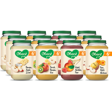 Olvarit 6+ Maanden Variatiemenu Fruit 12 x 200g