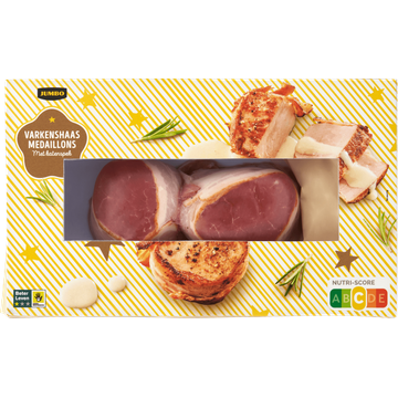 Jumbo Varkenshaasmedaillons met Katenspek ca. 330 g