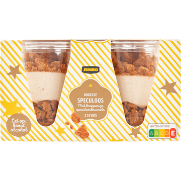 Jumbo Mousse Speculoos met Speculooskruimels 2 Stuks - Bevat Alcohol