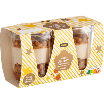Jumbo Mousse Speculoos met Speculooskruimels 2 Stuks - Bevat Alcohol