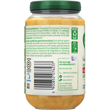 Olvarit 8+ Maanden Pompoen Curry, Kalkoen & Mango 200 g