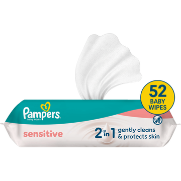 Pampers Sensitive Babydoekjes, 52 Doekjes