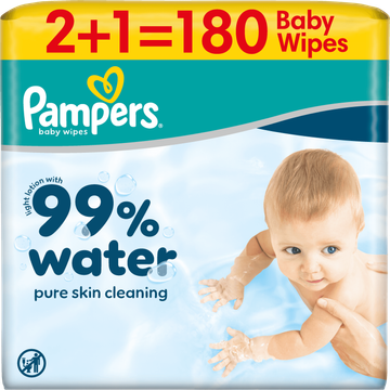 Pampers 99% Water 180 Babydoekjes