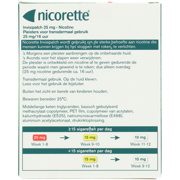 Nicorette Invisipatch 25 mg Nicotine Pleister 25 mg 7 Pleisters