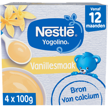 Nestlé Yogolino® Vanillesmaak 12+ maanden baby toetje 4 x 100 g