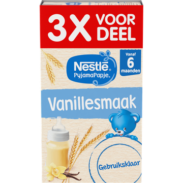 Nestlé PyjamaPapje® Vanillesmaak 6+ maanden baby pap 3 x 250 ml