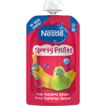 Nestlé Sporty Fruits Peer Framboos Banaan 12m-36m 110 g 