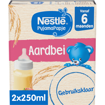 Nestlé PyjamaPapje® Aardbei 6+ maanden baby pap 2 x 250 ml