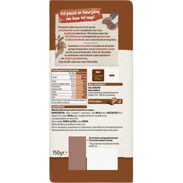 NESTLÉ L'ATELIER Melkchocoladereep hazelnoot & rozijn