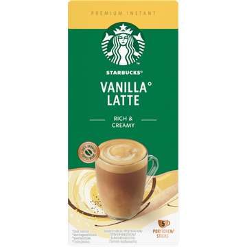 Starbucks Vanillesmaak Latte 5 x 21,5 g