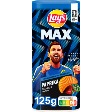 Lay's Max Ribbel Chips Paprika Snackbox 125 gr