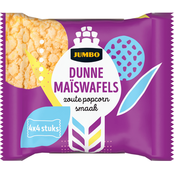 Jumbo Dunne Maïswafels Zoute Popcorn Smaak 4 x 4 Stuks