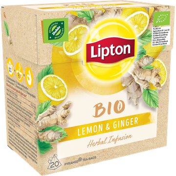 Lipton Thee BIO Lemon & Ginger 20 theezakjes 34 g
