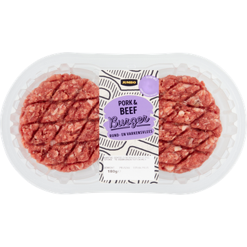 Jumbo Burger Rund- en Varkensvlees 2 Stuks