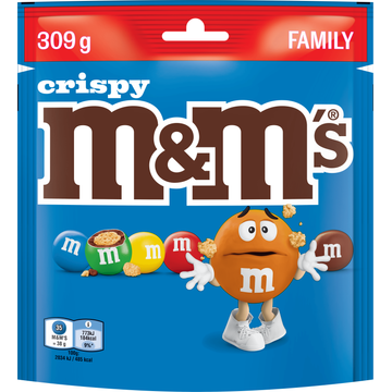 M&M's Crispy Gepofte Rijst in Melkchocolade 309 g