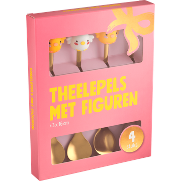 Theelepels met Figuren 4 Stuks