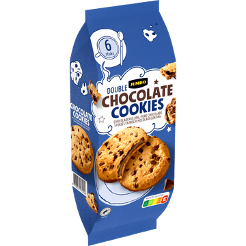 Jumbo Double Chocolate Cookies 6 Stuks