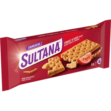 Sultana Crunchers Tomaat & Kaas 5x3 stuks