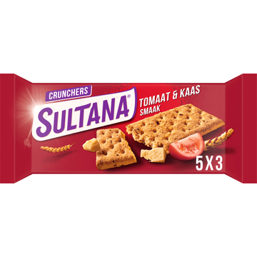 Sultana Crunchers Tomaat & Kaas 5x3 stuks