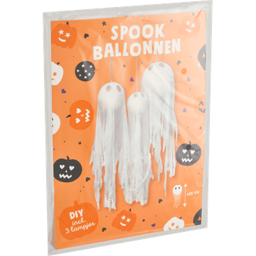 Spook Ballonnen incl. lampjes 3 stuks