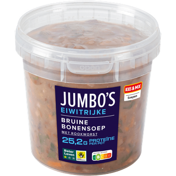 Jumbo's Eiwitrijke Bruine Bonensoep met Rookworst 500 g