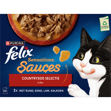 FELIX® Sensations Sauces Countryside Selectie Kattenvoer 12x85g