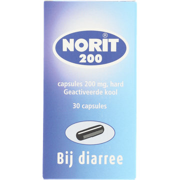 Norit Capsules diarreeremmers 200 mg, 30 stuks