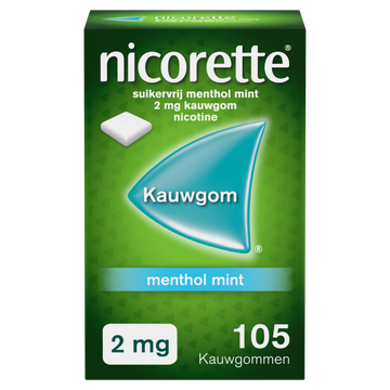 Nicorette Kauwgom 2 mg Menthol Mint 105 Kauwgommen