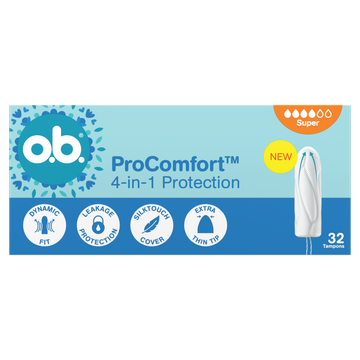 o.b. ProComfort 4-in-1 Protection Super Tampons 32 Stuks